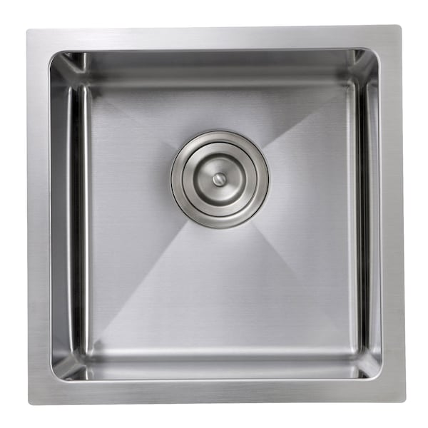 Nantucket Sinks Sink, 304 Stainless Steel, 15" W x 15" L x 9" H SR1515 - main